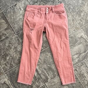 ROYALTY WANNA BETTA BUTT Dusty Pink Women's Distressed Cropped Pants Urban Indie